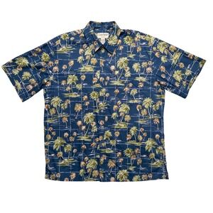 Cooke Street Men's XL Short Sleeve Button Up Palm Tree Hawaiian Shirt